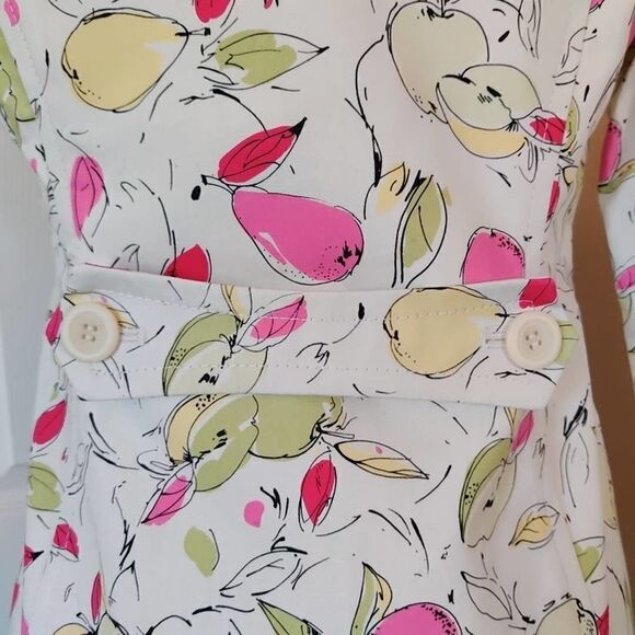 Ann Taylor LOFT apple print trench coat sz SP - Picture 5 of 12